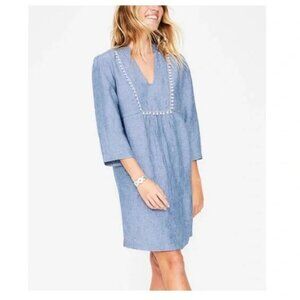 BODEN Light Chambray Evangeline Linen Tunic Dress US 4